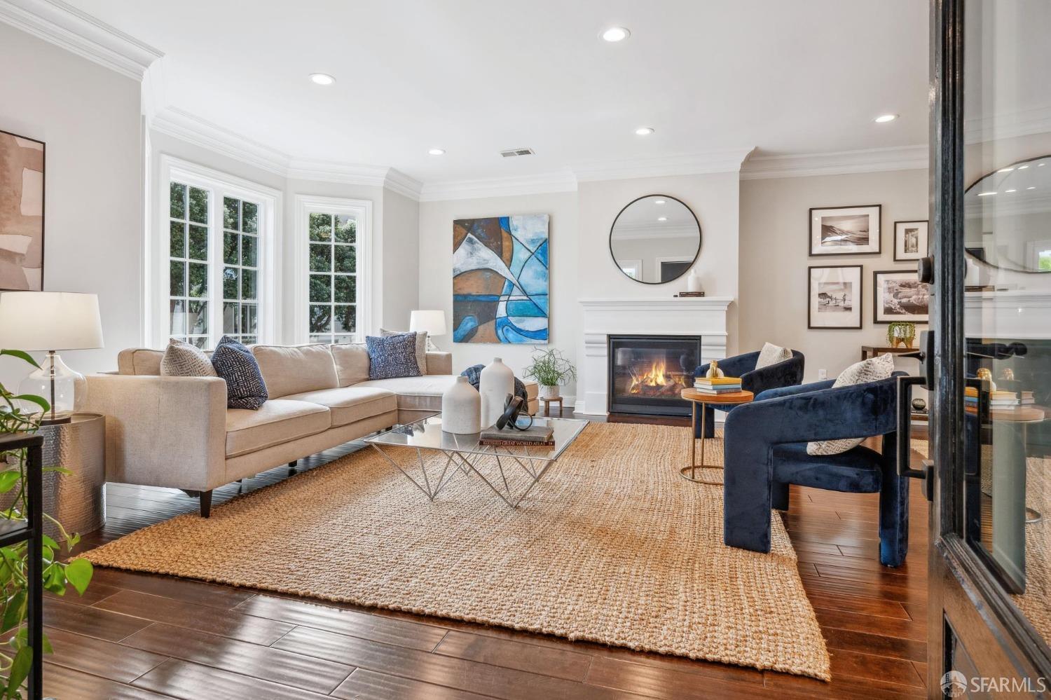 226 Roosevelt Way San Francisco, CA 94114 - Photo 6 of 65 a living room with furniture a window and a fireplace