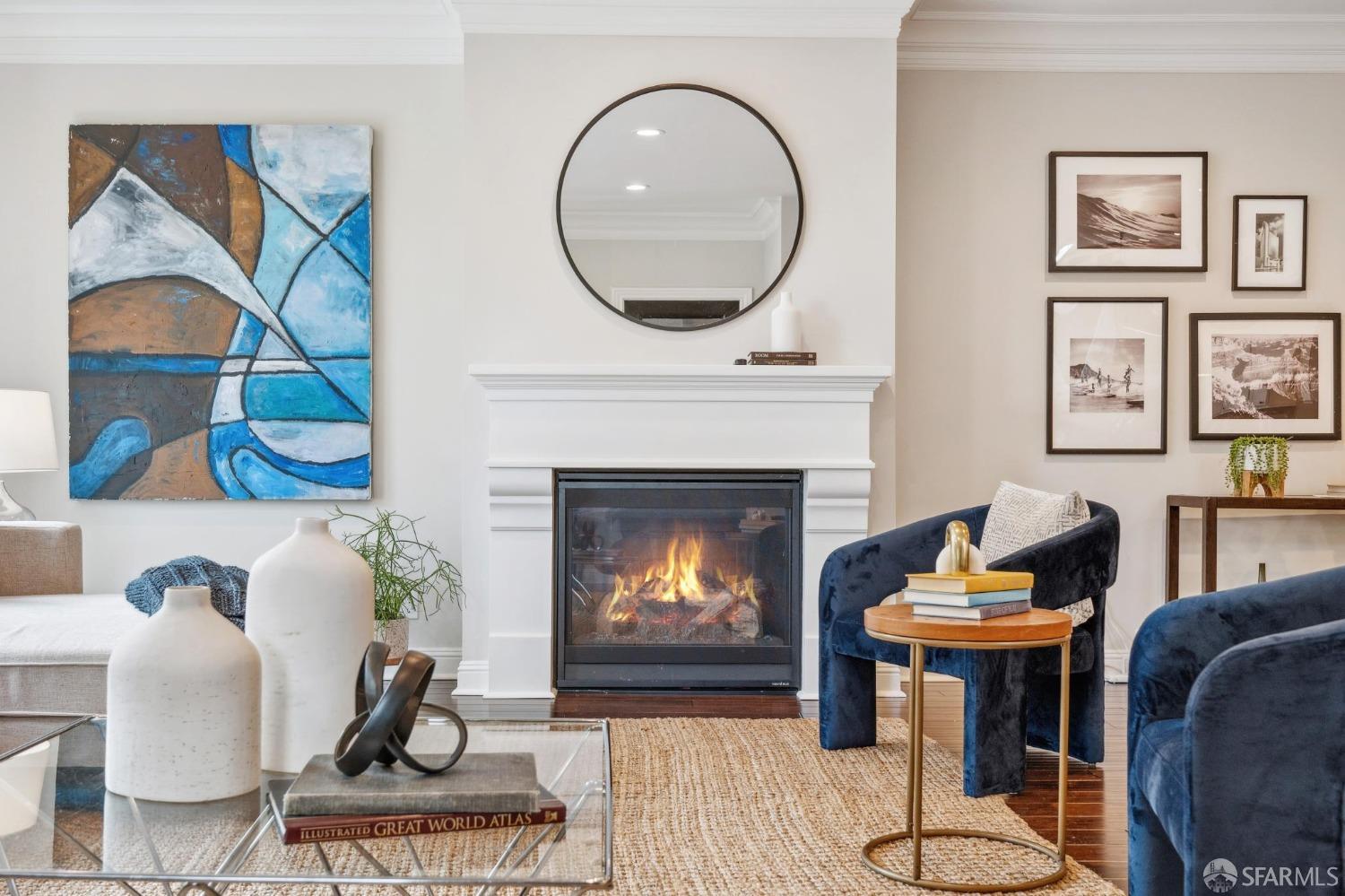 226 Roosevelt Way San Francisco, CA 94114 - Photo 8 of 65 a living room with furniture and a fireplace