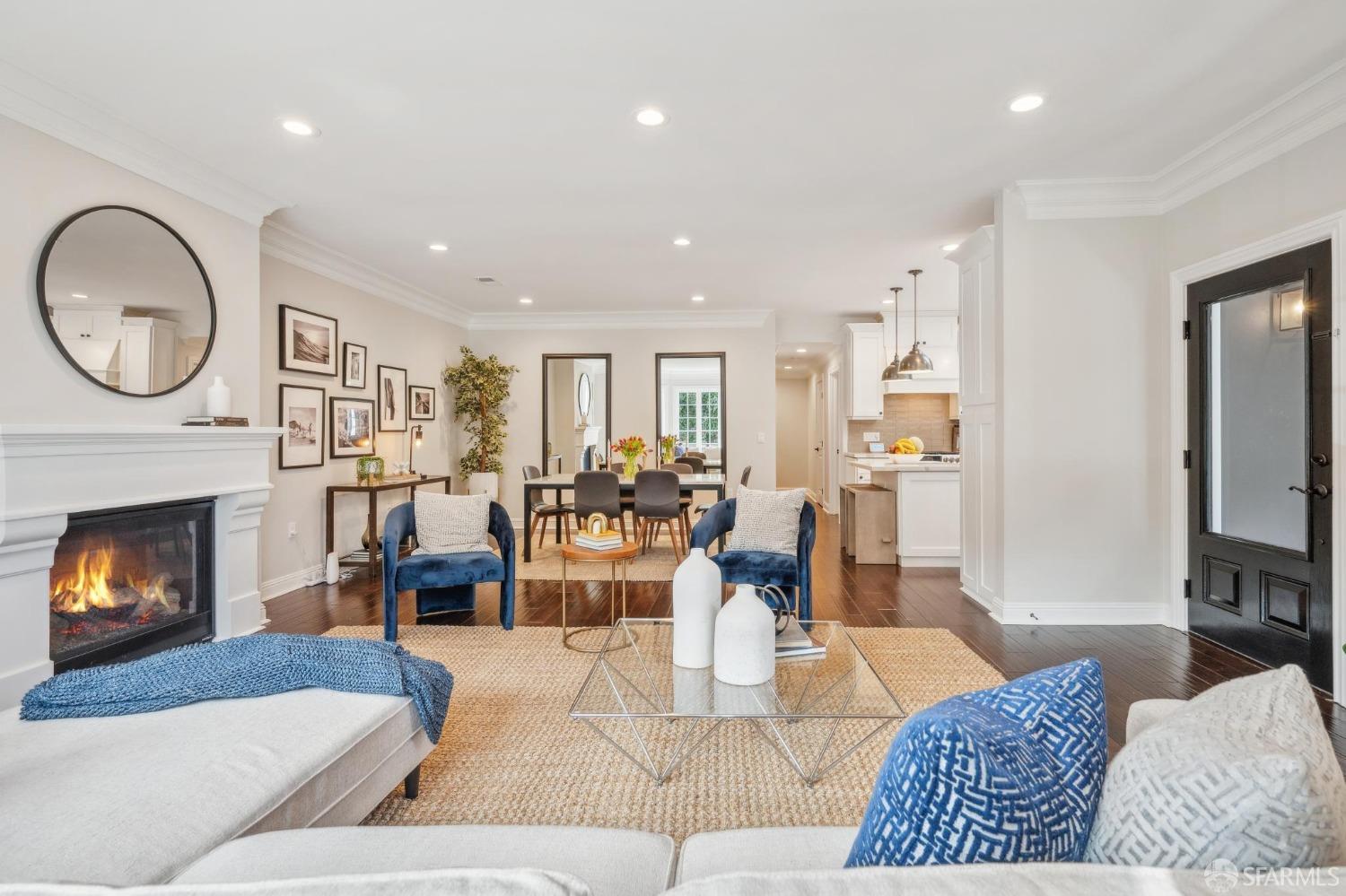 226 Roosevelt Way San Francisco, CA 94114 - Photo 10 of 65 a living room with furniture a fireplace and a flat screen tv