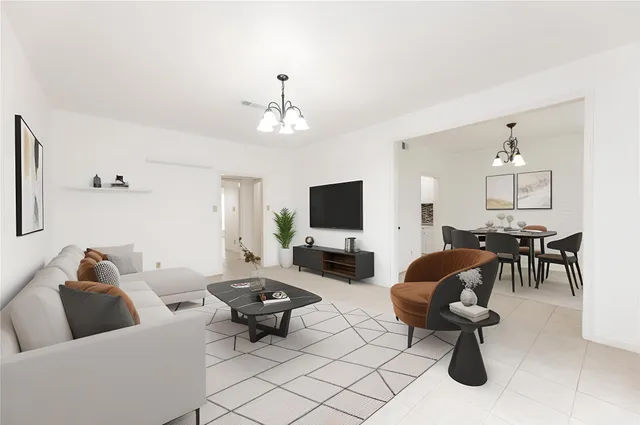 a living room with furniture