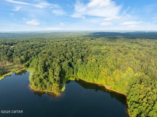 a view of a lake from a yard