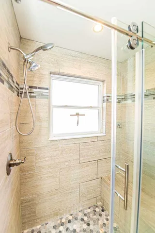 a bathroom with a shower