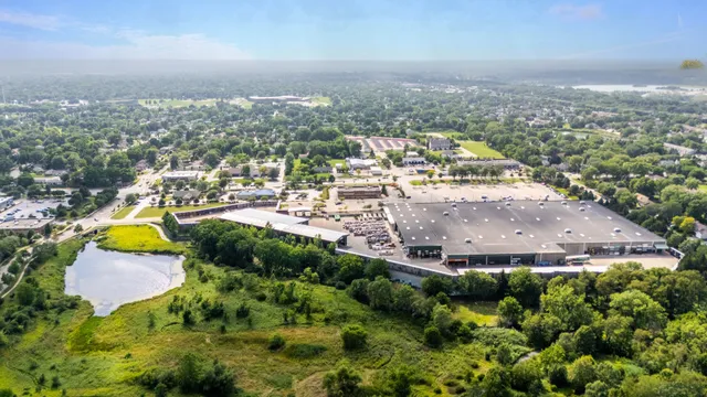an aerial view of multiple house