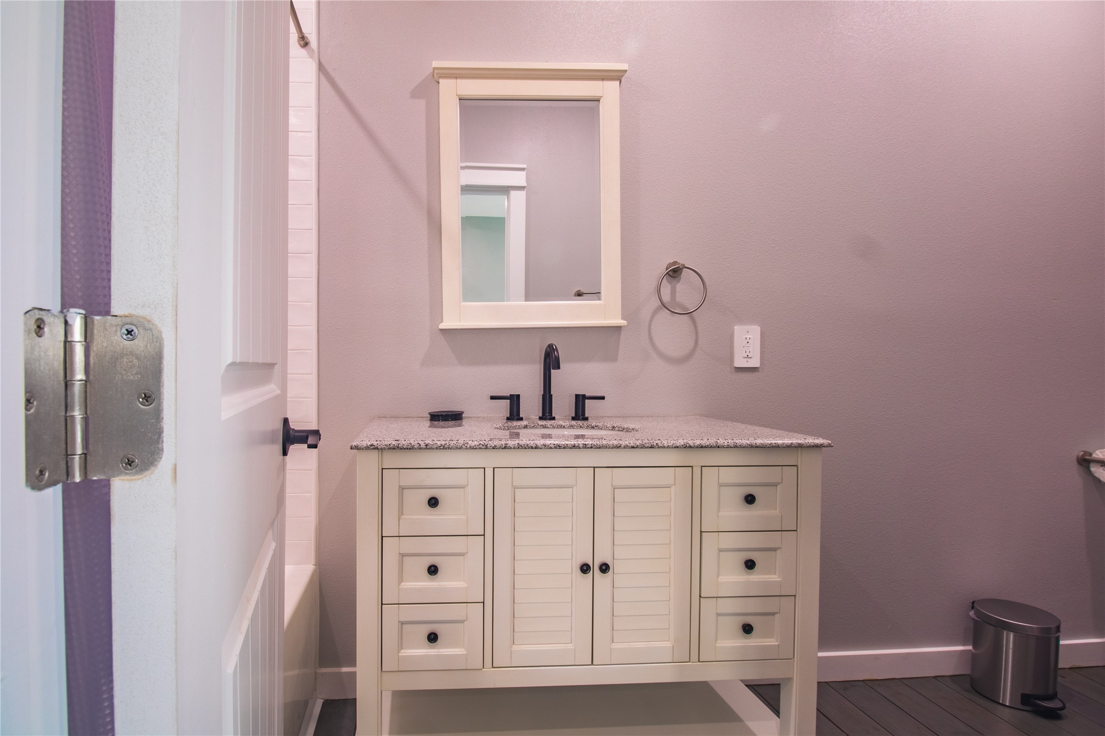1040 Johnson Road Port Bolivar, TX 77650 - Photo 25 of 49 a bathroom with a sink vanity and a mirror