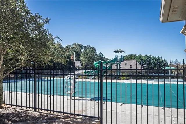 a view of a wrought iron fences