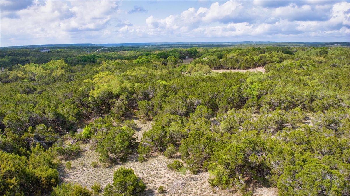 24369 Round Mountain Road, Unit 6 Leander, TX 78641 - Photo 5 of 28 Aerial view featuring a wooded view