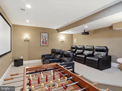 a projector room with furniture