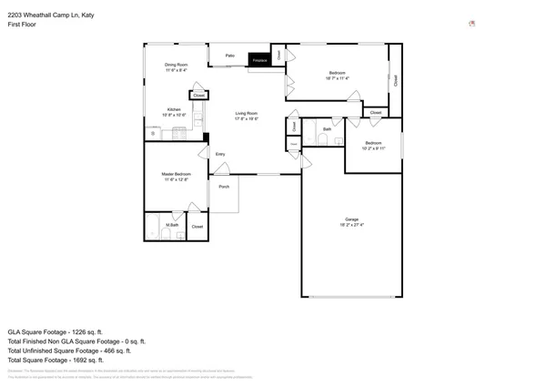 $1,800 | 2203 Wheathall Camp Lane, Katy, TX 77449
