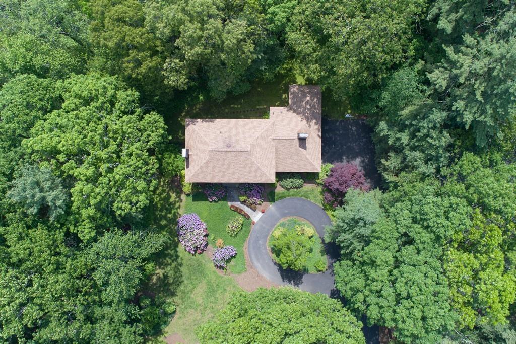 33 Laxfield Road Weston, MA 02493 - Photo 20 of 21 an aerial view of a house with swimming pool and garden