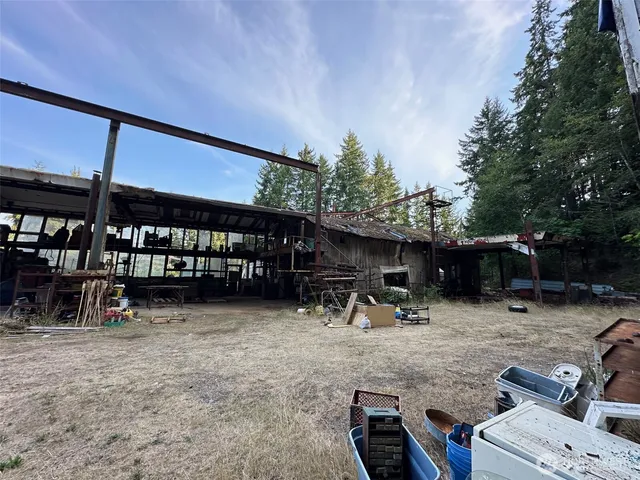 a view of backyard with furniture and plants