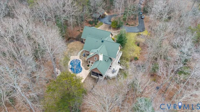 a backyard of a house with lots of green space