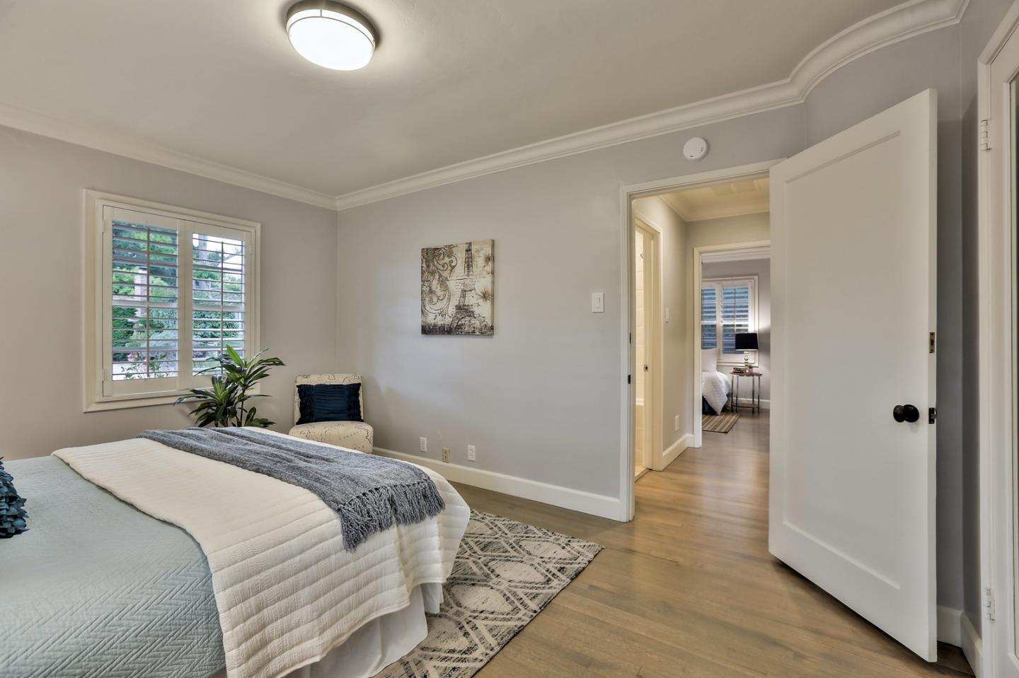 525 Alhambra Road San Mateo, CA 94402 - Photo 32 of 39 a bedroom with a bed and a window