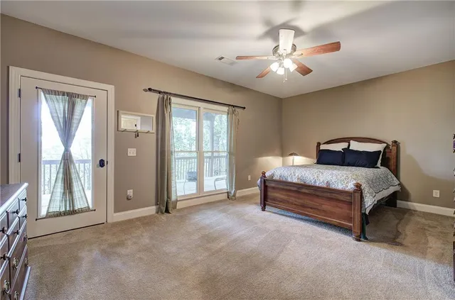 a view of a lake in middle of a house