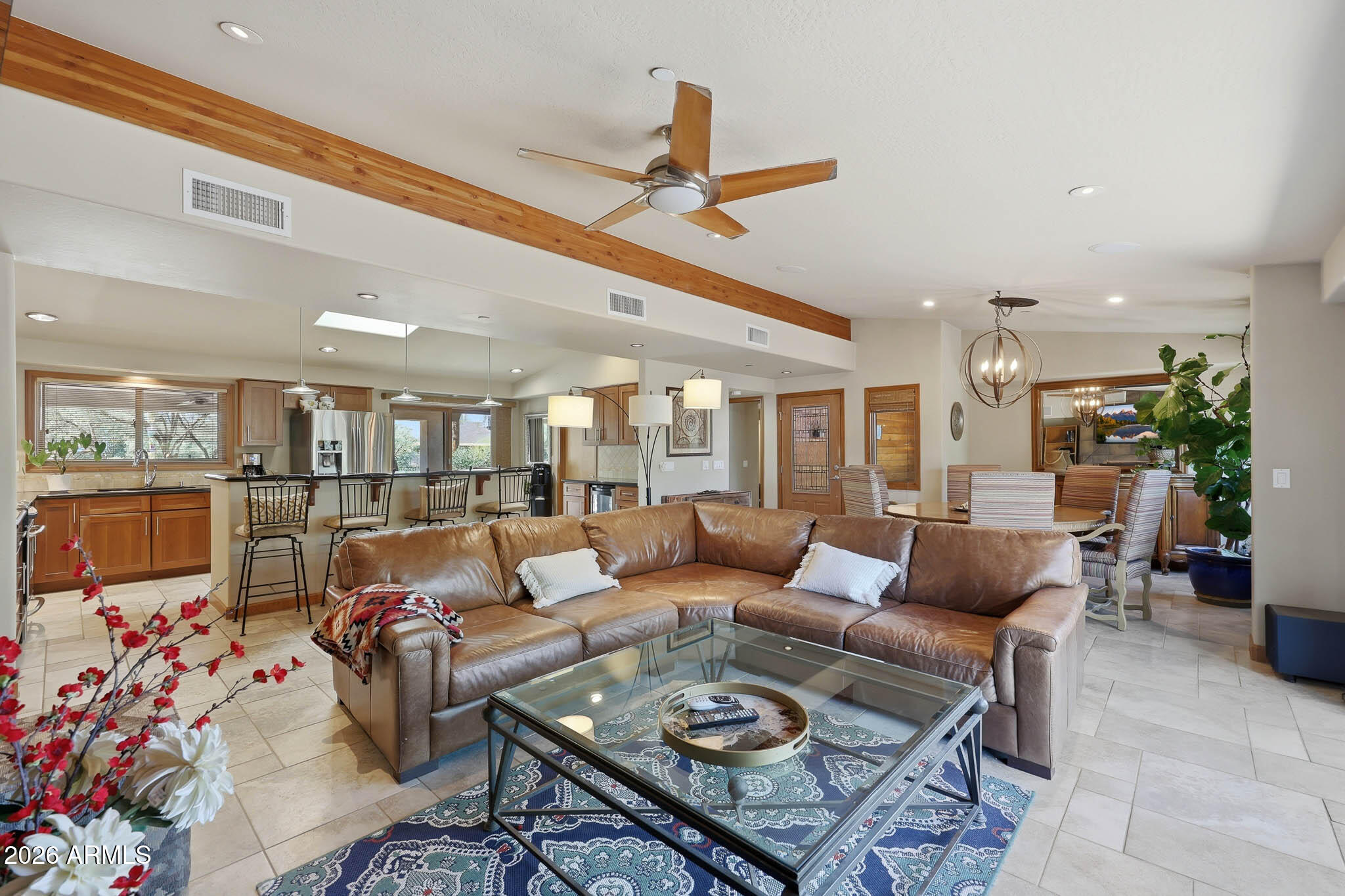 6019 East Blue Ridge Drive Cave Creek, AZ 85331 - Photo 15 of 49 a living room with furniture and kitchen view