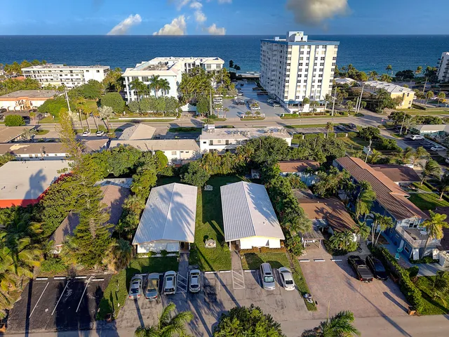 an aerial view of multiple house