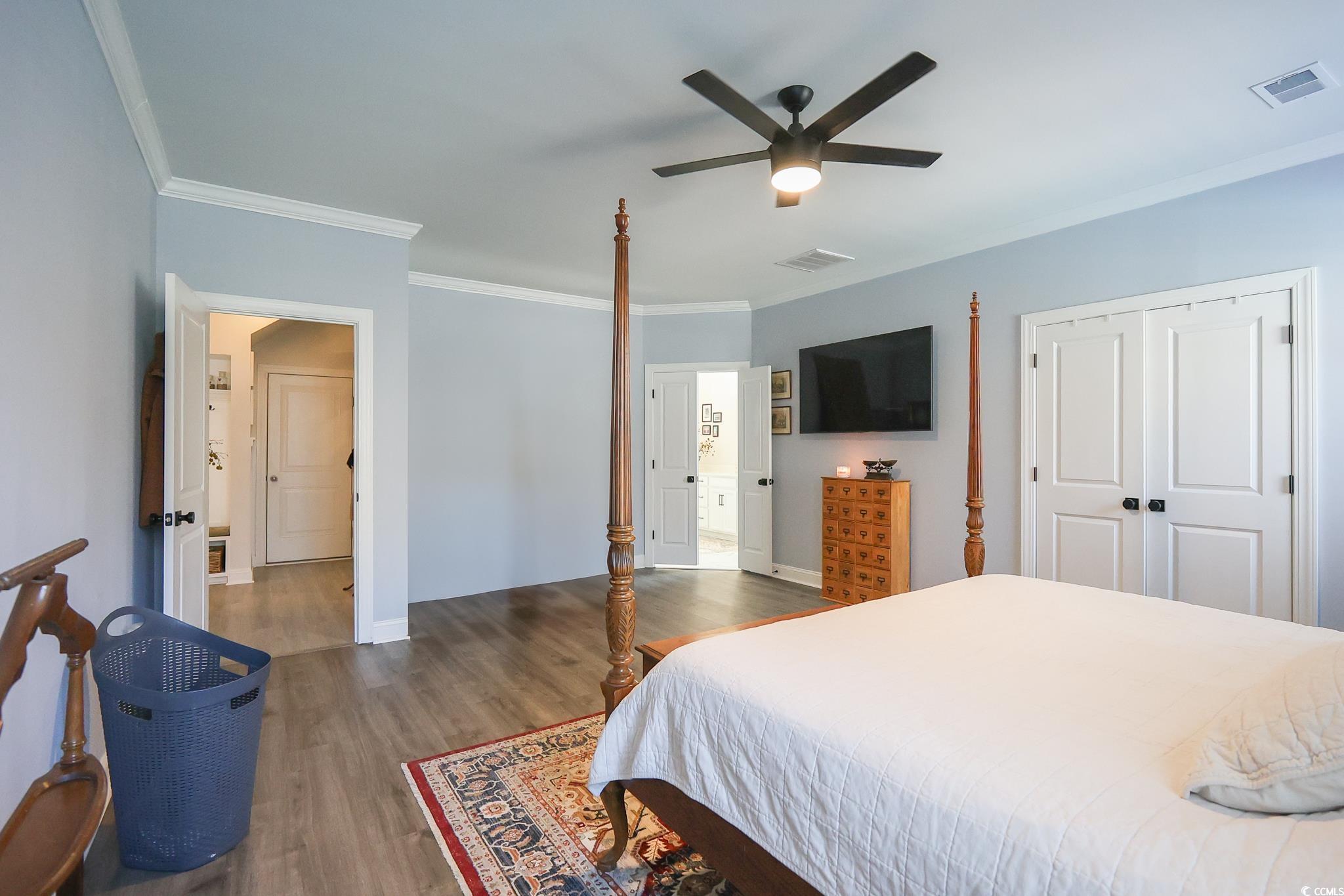 780 Old Murrells Inlet Road Murrells Inlet, SC 29576 - Photo 12 of 39 Bedroom featuring visible vents, a ceiling fan, wo