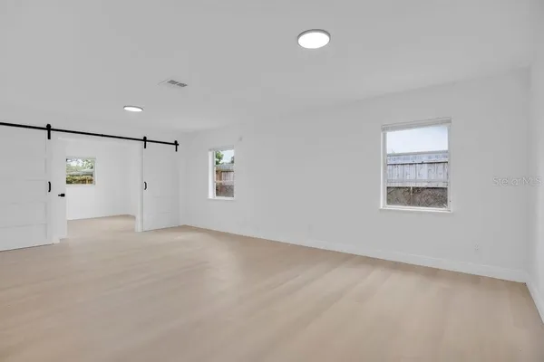 an empty room with a window