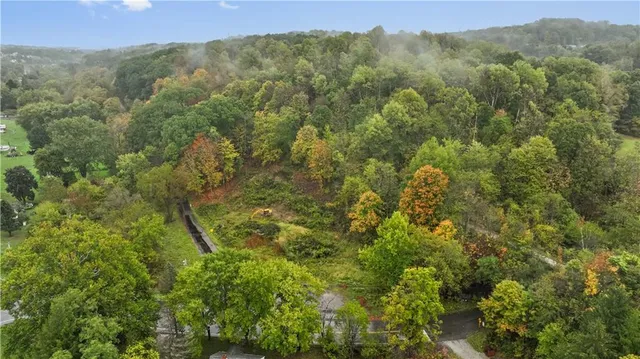 a view of a city and mountains