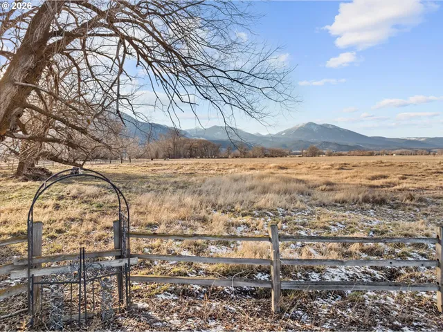 a view of an outdoor space with mountain view