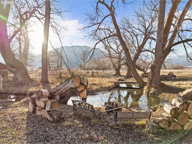 a backyard of a house with lots of green space