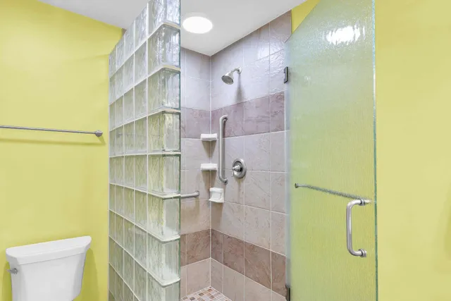 a bathroom with a shower