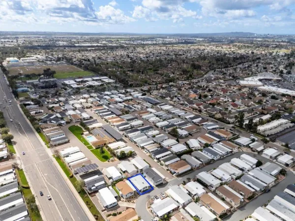 an aerial view of multiple house