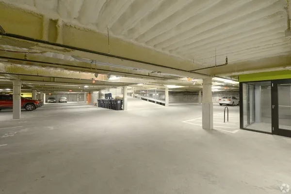 a view of a car garage