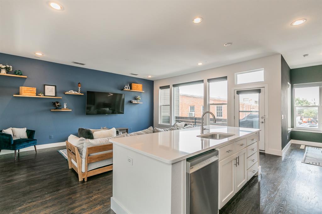 2441 Thatcher Drive Dallas, TX 75206 - Photo 12 of 35 a kitchen with a sink and living room
