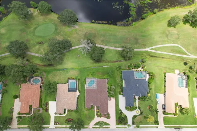 an aerial view of a house