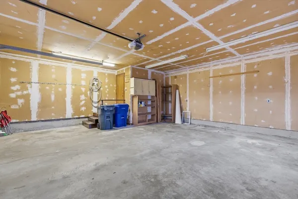 a big room with large windows