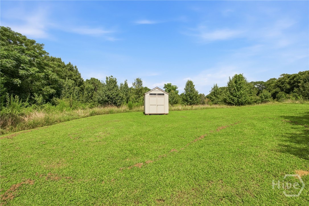 121 Crestview Drive Carnesville, GA 30521 - Photo 27 of 28 Expansive green lawn with a neutral-toned storage shed