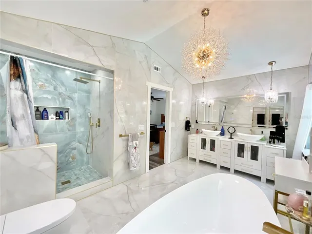 a view of yard with swimming pool