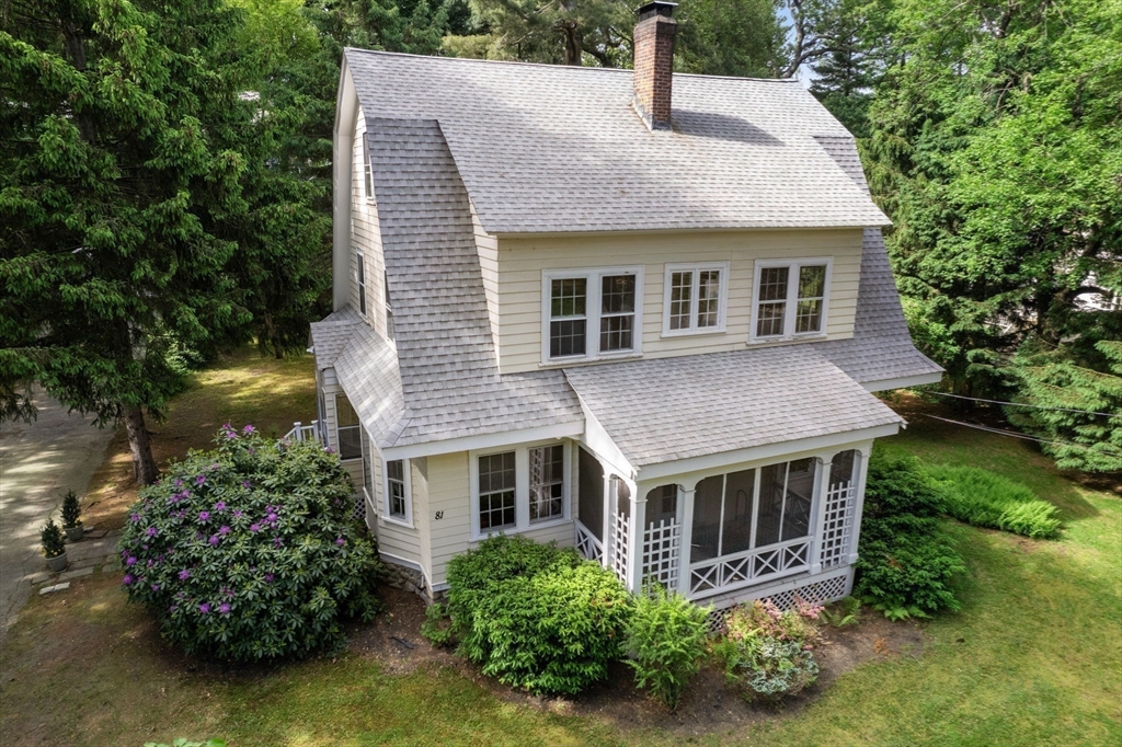 81 Avalon Road Newton, MA 02468 - Photo 30 of 38 a aerial view of a house with a yard and potted plants