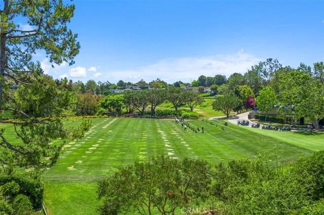 a view of a backyard with potted plants and a fountain