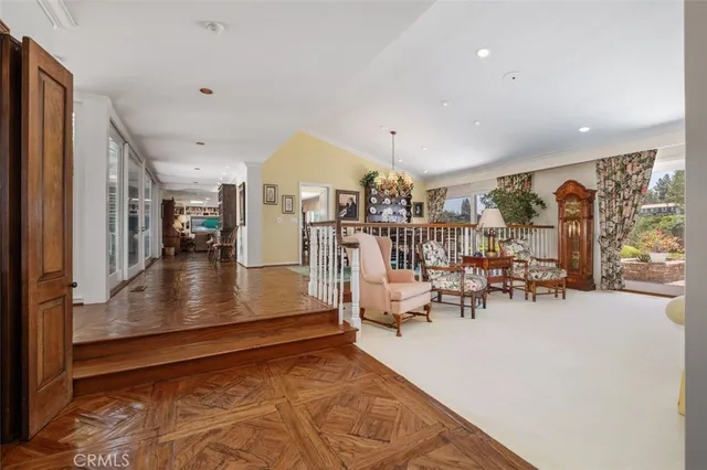 a view of a living room and dining room