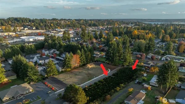 an aerial view of multiple house