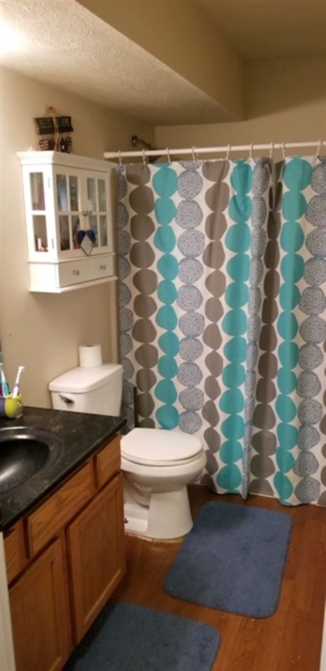 112 Pembroke Road Southwest Poplar Grove, IL 61065 - Photo 12 of 25 a bathroom with a sink a toilet and shower curtain