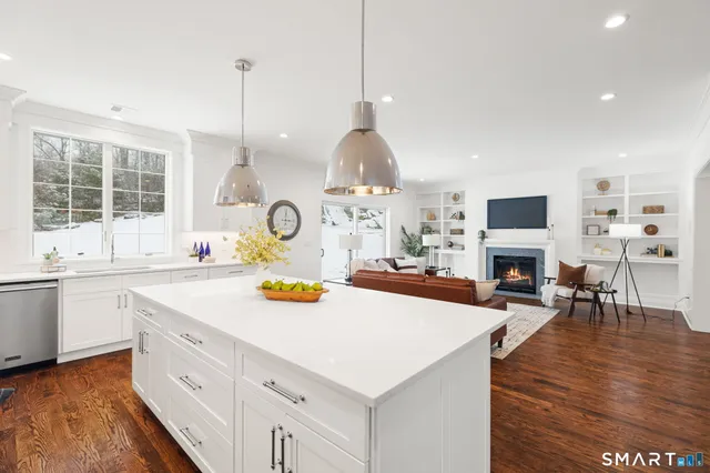 a view of a large building with a yard