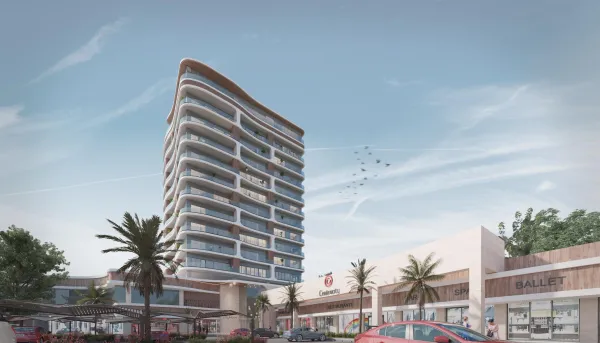 a front view of a building