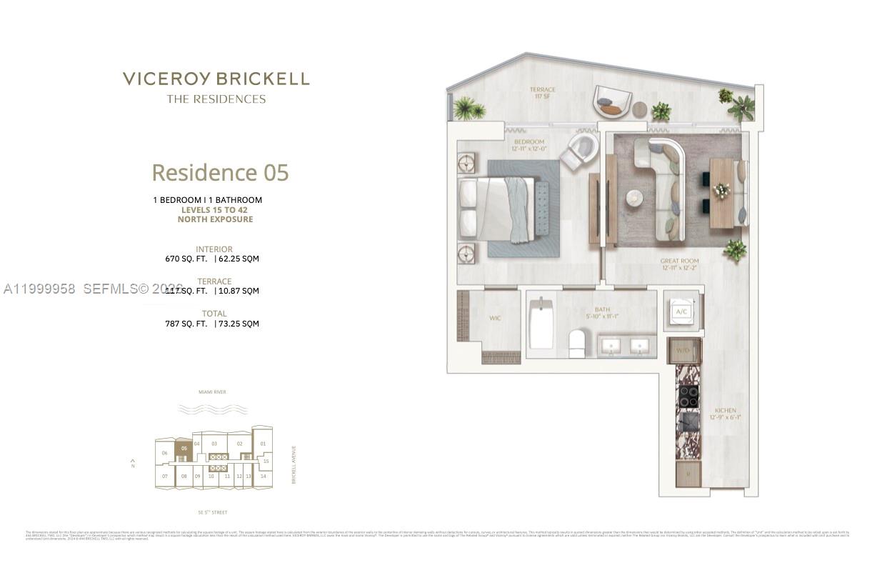 77 Southeast 5th Street, Unit 2905 Miami, FL 33131 - Photo 25 of 27 a picture of a floor plan
