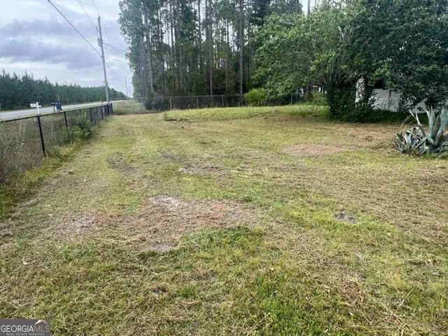 a view of a backyard