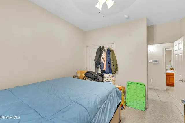 a view of a hallway with windows