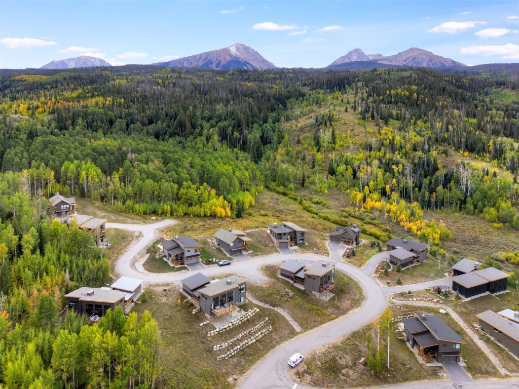 160 Vendette Road Silverthorne, CO 80498 - Photo 10 of 50 Aerial view of a forest and a mountain backdrop