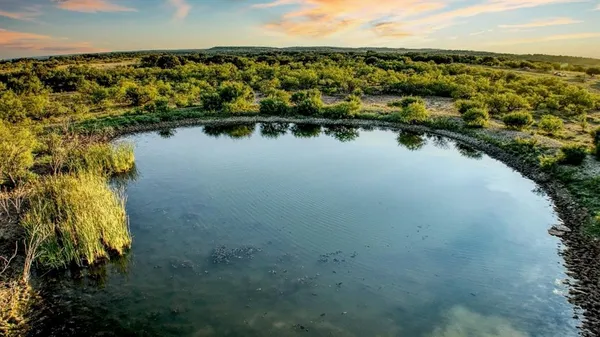 a view of a lake with houses