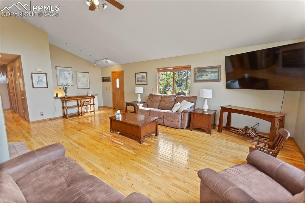 566 Spring Valley Drive Divide, CO 80814 - Photo 4 of 30 a living room with furniture and a flat screen tv