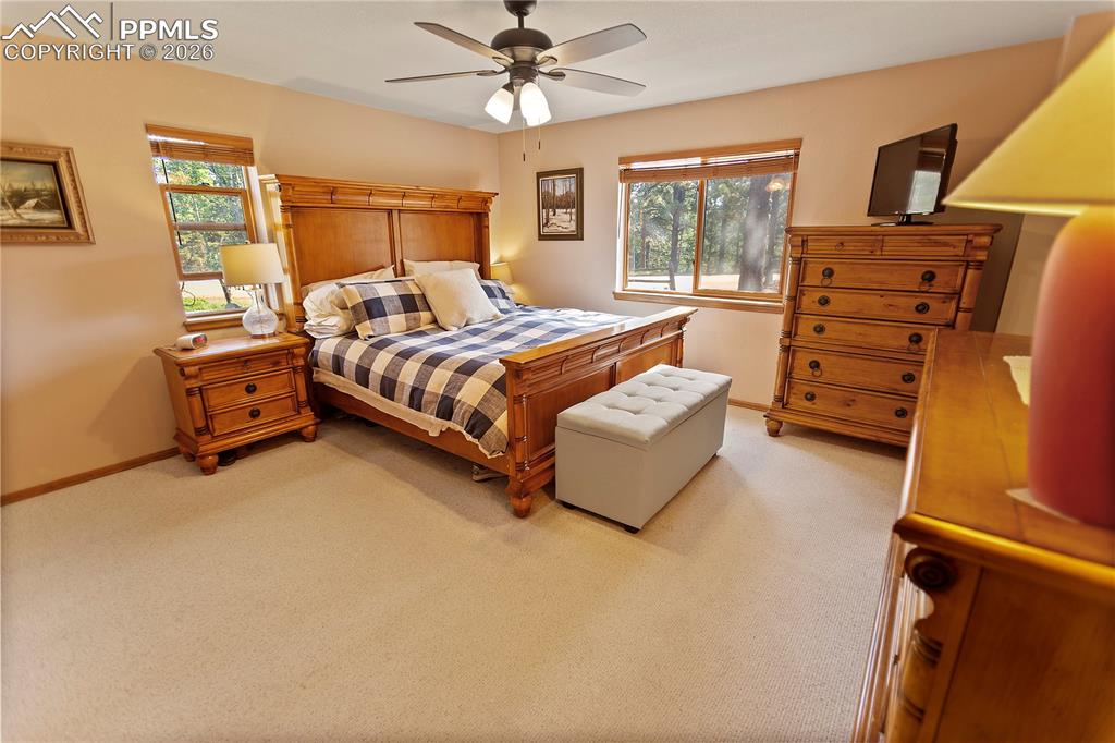 566 Spring Valley Drive Divide, CO 80814 - Photo 10 of 30 a bedroom with a bed and wooden floor