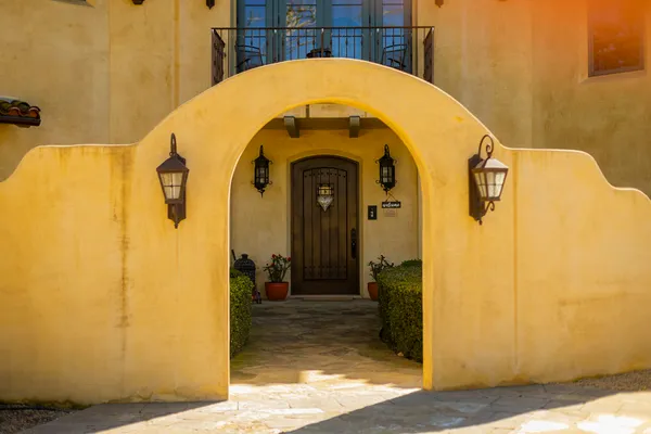 a view of a door of the house