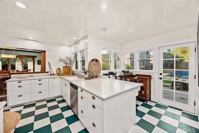 a view of a dining room and livingroom view