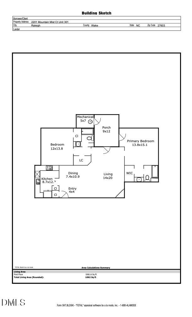 2201 Mountain Mist Court, Unit 301 Raleigh, NC 27603 - Photo 5 of 25 2201_Mountain_Mist_Court_#301_Sketch
