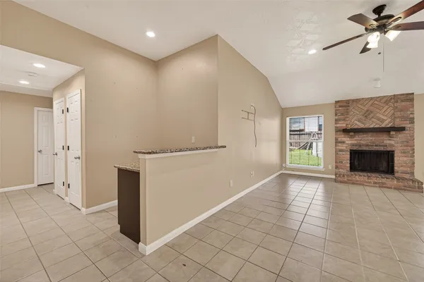 a view of a livingroom with a fireplace